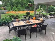 Outdoor Wicker Extendable Dining Set On Sale